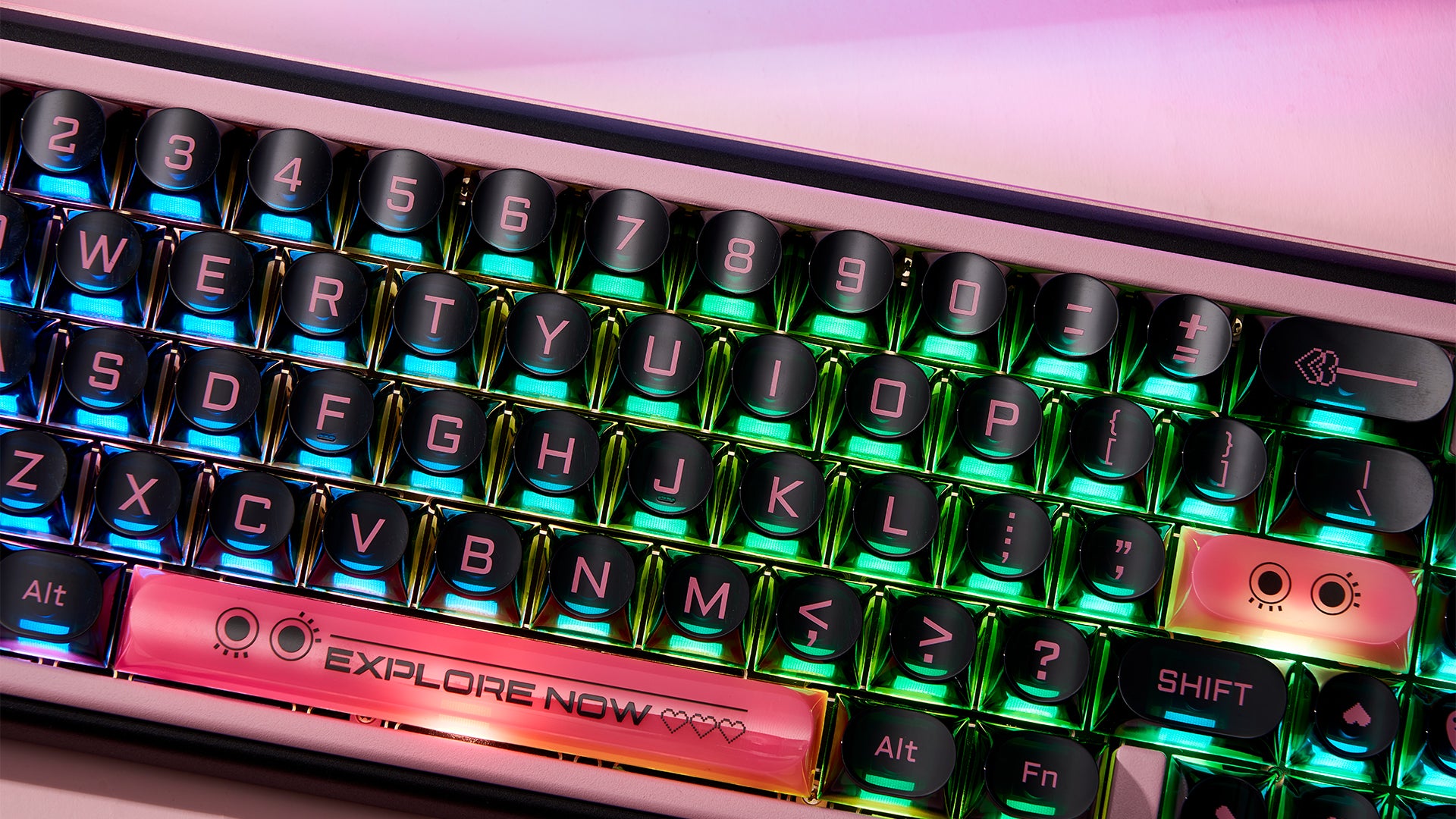Chilkey Dark Blush 170 Key DDA Profile Dye Sub PC Keycap Set - Thumbnail 5