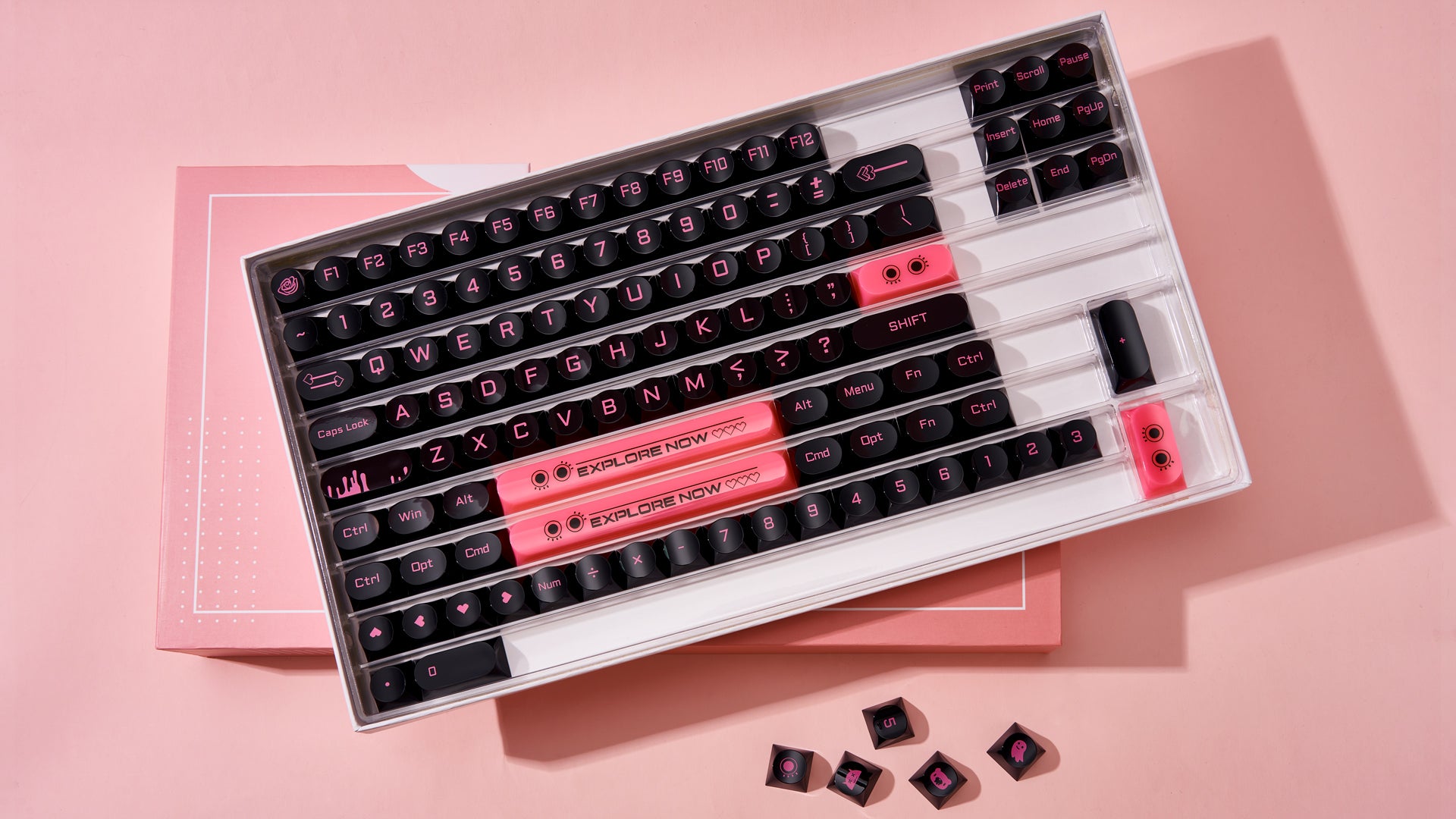 Chilkey Dark Blush 170 Key DDA Profile Dye Sub PC Keycap Set - Thumbnail 3