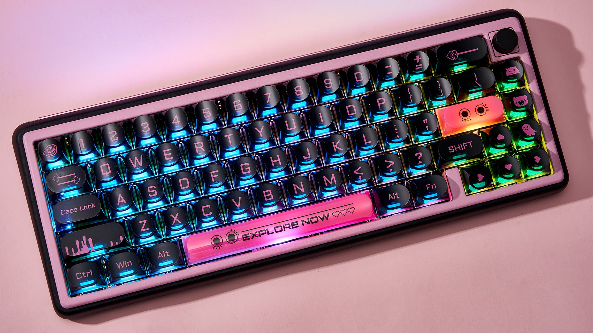 Chilkey Dark Blush 170 Key DDA Profile Dye Sub PC Keycap Set - Thumbnail 4